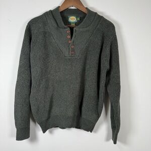 Women's Cabela's Knit Sweater Warm Green‎ Size Medium Cotton